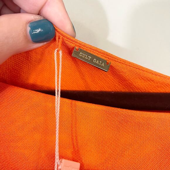 Cult Gaia Aliza Orange Asymmetric Silk Dress NWT Size XS - Picture 11 of 14